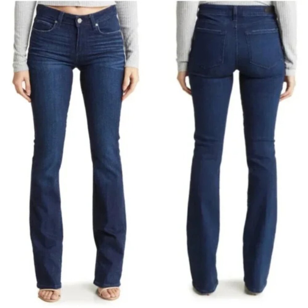 New PAIGE Manhattan Slim Boot Bootcut Mid Rise Jeans in Baylor Size 24